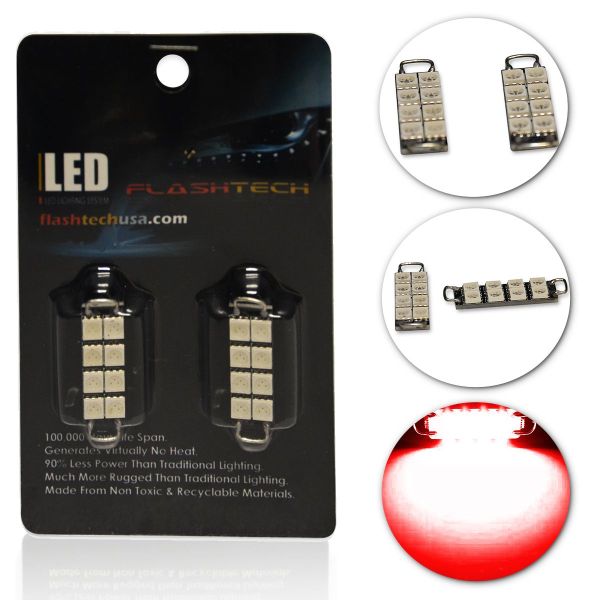 LED Interior SMD Bulbs - 8 LED - Red - Rigid Loop Bulbs