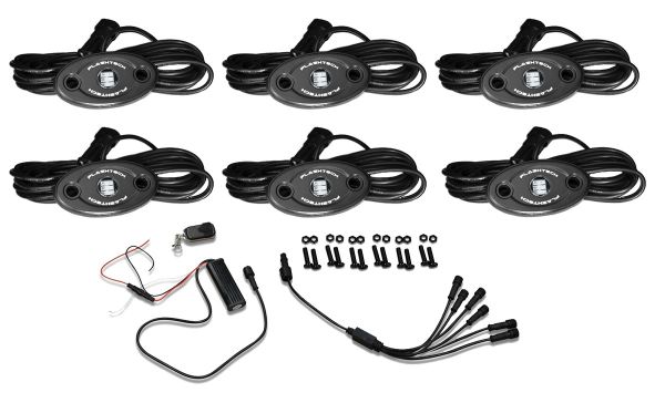 6 Piece V.3 Fusion Color Change LED Rock light Kit - Keyfob RF Controller