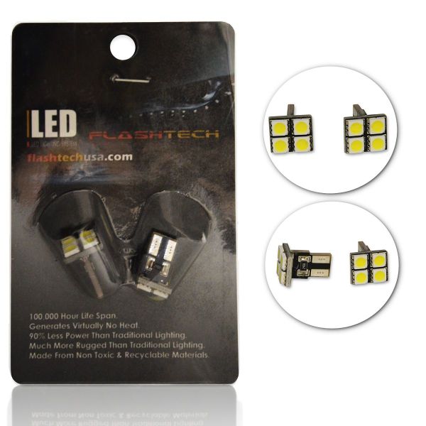 LED Exterior and Interior SMD LED Bulbs - 4 5050 LED - T10 Flat Canbus