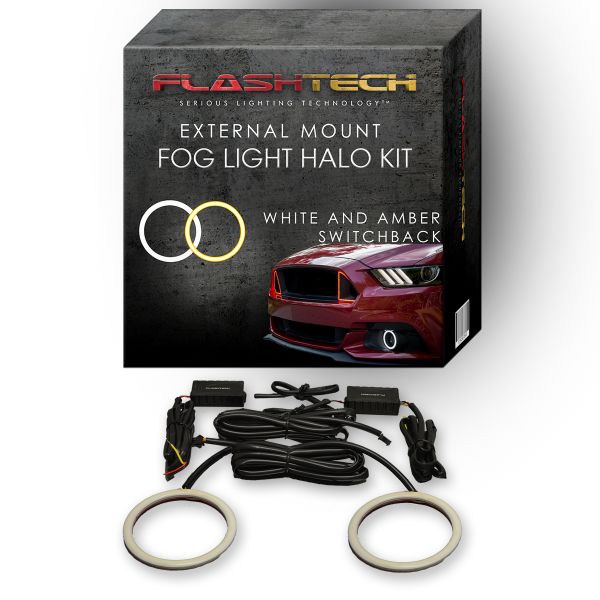 GMC Sierra External Waterproof White & Amber Switchback LED halo Fog Light Kit 2014-2016