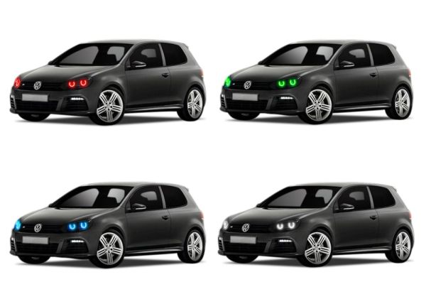 Volkswagen Golf (Facotry HID) V.3 Fusion Color Change LED Halo Headlight Kit 2010-2013