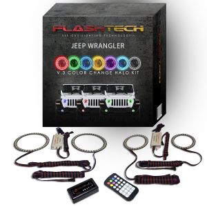 Jeep Wrangler JL V.3 Fusion Color Change Headlight & LED Halo Fog Light Kit 2018-2019 V.3 Fusion Color Change LED Halo Headlight and Fog light Kit with bluetooth RF Remote