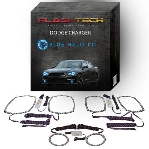 Dodge Charger V.3 Fusion Color Change Headlight & LED Halo Fog Light Kit 2011-2014 Blue LED Halo Headlight and Fog light Kit