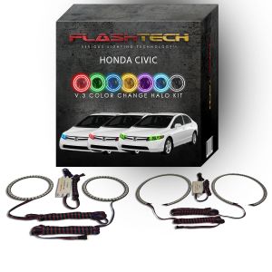Honda Civic Sedan V.3 Fusion Color Change LED Halo Headlight Kit 2006-2008