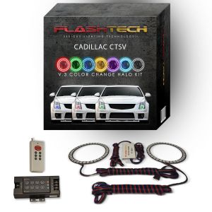 Cadillac CTS-V 2008-2015 V.3 Fusion Color Change LED Halo Headlight Kit with RF Remote