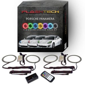 Porsche Panamera 2010-2013 V.3 Fusion Color Change LED Halo Headlight Kit with Bluetooth RF Remote