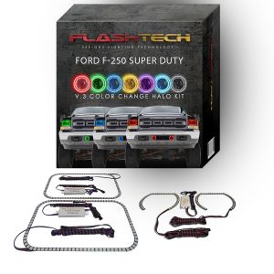 Ford 250 /Ford F350 V.3 Fusion Color Change Headlight & LED Halo Fog Light Kit 2001-2004