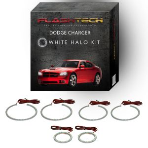 Dodge Charger 6 Ring White LED Halo Headlight Kit 2005-2010