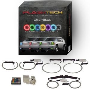 GMC Yukon V.3 Fusion Color Change Headlight & LED Halo Fog Light Kit 2007-2013 V.3 Fusion Color Change LED Halo Headlight and Fog light Kit with IR Remote