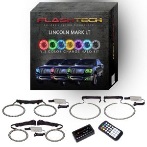 Lincoln Mark LT V.3 Fusion Color Change Headlight & LED Halo Fog Light Kit 2006-2008 V.3 Fusion Color Change LED Halo Headlight and Fog light Kit with App Control RF Remote