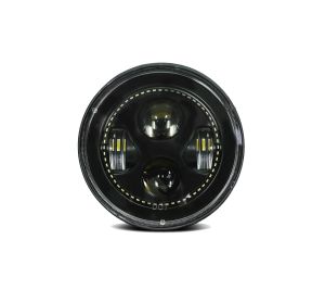 7" Round Headlight 7020 Assembly - Single with White Halos Installed