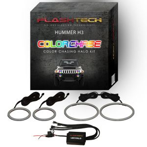 Hummer H3 ColorChase Headlight & LED Halo Fog Light Kit 2006-2010