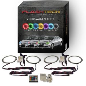 Volkswagen Jetta 2005-2010 V.3 Fusion Color Change LED Halo Headlight Kit with IR Remote