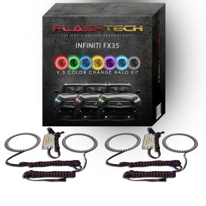 Infiniti FX35 V.3 Fusion Color Change LED Halo Headlight Kit 2009-2012