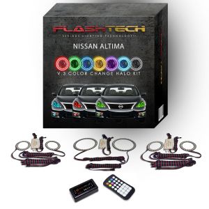 Nissan Altima Sedan V.3 Fusion Color Change Headlight & LED Halo Fog Light Kit 2013-2015 V.3 Fusion Color Change LED Halo Headlight and Fog light Kit with App Control RF Remote