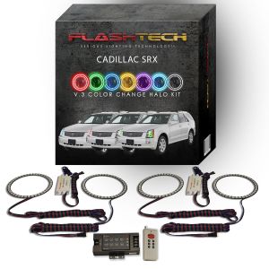 Cadillac SRX 2004-2009 V.3 Fusion Color Change LED Halo Headlight Kit with RF Remote