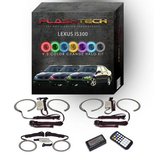Lexus IS300 V.3 Fusion Color Change Headlight & LED Halo Fog Light Kit 2001-2005 V.3 Fusion Color Change LED Halo Headlight and Fog light Kit with Colorfuse RF Remote