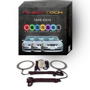 Saab 9-3 V.3 Fusion Color Change LED Halo Headlight Kit 2003-2007