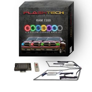 Dodge Ram Sport 2009-2016 V.3 Fusion Color Change LED Halo Headlight Kit with RF Remote