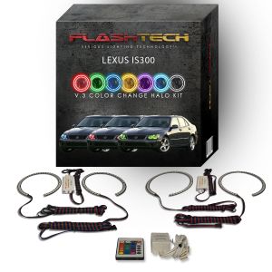 Lexus IS300 2001-2005 V.3 Fusion Color Change LED Halo Headlight Kit with IR Remote
