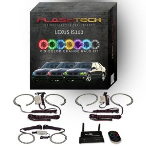 Lexus IS300 V.3 Fusion Color Change Headlight & LED Halo Fog Light Kit 2001-2005 V.3 Fusion Color Change LED Halo Headlight and Fog light Kit with Wifi Remote