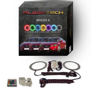 Mazda 6 2014-2015 V.3 Fusion Color Change LED Halo Headlight Kit with IR Remote