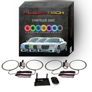 Chrysler 300c 2005-2010 V.3 Fusion Color Change LED Halo Headlight Kit with Wifi Remote