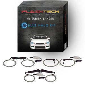Mitsubishi Lancer V.3 Fusion Color Change Headlight & LED Halo Fog Light Kit 2008-2016 Blue LED Halo Headlight and Fog light Kit
