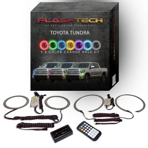 Toyota Tundra V.3 Fusion Color Change Headlight & LED Halo Fog Light Kit 2014-2015 V.3 Fusion Color Change LED Halo Headlight and Fog light Kit with bluetooth RF Remote