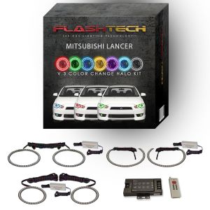 Mitsubishi Lancer V.3 Fusion Color Change Headlight & LED Halo Fog Light Kit 2008-2016 V.3 Fusion Color Change LED Halo Headlight and Fog light Kit with RF Remote