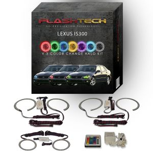 Lexus IS300 V.3 Fusion Color Change Headlight & LED Halo Fog Light Kit 2001-2005 V.3 Fusion Color Change LED Halo Headlight and Fog light Kit with IR Remote