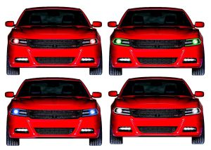 Dodge Charger V.3 Fusion Color Change LED Halo and DRL Headlight Kit 2015-2019