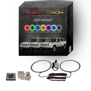 Jeep Patriot 2007-2010 V.3 Fusion Color Change LED Halo Headlight Kit with IR Remote