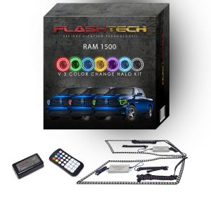 Dodge Ram 2009-2014 V.3 Fusion Color Change LED Halo Headlight Kit with Colorfuse RF Remote