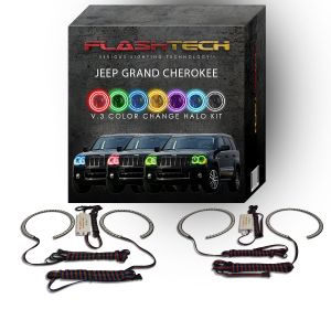 Jeep Grand Cherokee V.3 Fusion Color Change LED Halo Headlight Kit 2005-2010