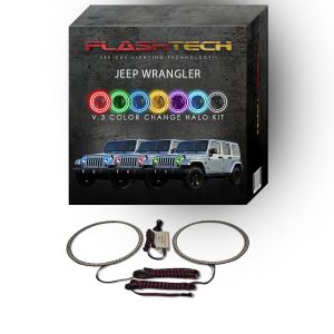 Jeep Wrangler V.3 Fusion Color Change LED Halo Headlight Kit 1997-2015