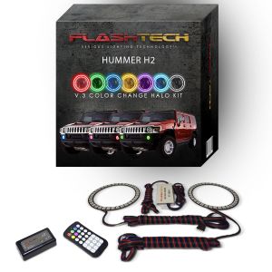 Hummer H2 2003-2009 V.3 Fusion Color Change LED Halo Fog light Kit with Colorfuse RF Remote