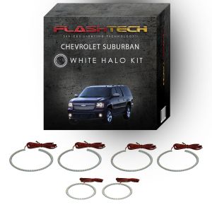 Chevrolet Suburban White Headlight & LED Halo Fog Light Kit 2007-2013