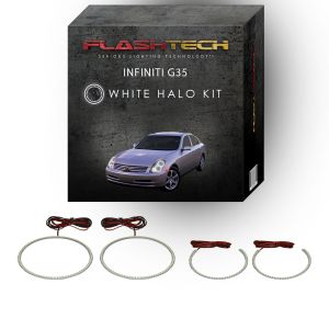 Infiniti G35 Sedan White LED Halo Headlight Kit 2003-2004