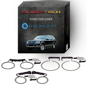 Ford Explorer V.3 Fusion Color Change Headlight & LED Halo Fog Light Kit 2002-2005 Blue LED Halo Headlight and Fog light Kit