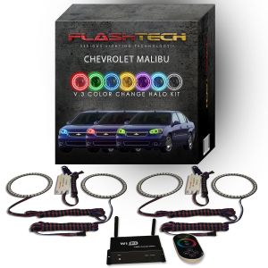 Chevrolet Malibu 2004-2007 V.3 Fusion Color Change LED Halo Headlight Kit with Wifi Remote
