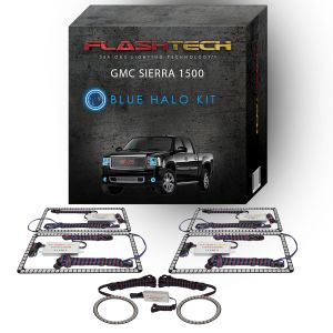 GMC Sierra V.3 Fusion Color Change Headlight & LED Halo Fog Light Kit 2007-2013 Blue LED Halo Headlight and Fog light Kit