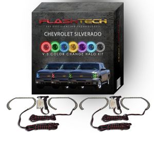 Chevrolet Silverado V.3 Fusion Color Change LED Halo Headlight Kit 2007-2013