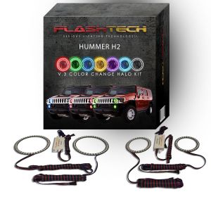 Hummer H2 V.3 Fusion Color Change Headlight & LED Halo Fog Light Kit 2003-2009