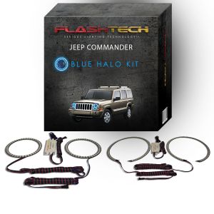 Jeep Commander 2006-2010 Blue LED Halo Headlight Kit