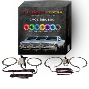 GMC Sierra Denali V.3 Fusion Color Change LED Halo Headlight Kit 2001-2006