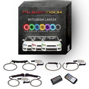Mitsubishi Lancer V.3 Fusion Color Change Headlight & LED Halo Fog Light Kit 2008-2016 V.3 Fusion Color Change LED Halo Headlight and Fog light Kit with Colorfuse RF Remote