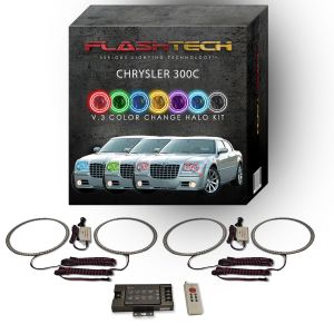 Chrysler 300c 2005-2010 V.3 Fusion Color Change LED Halo Headlight Kit with RF Remote
