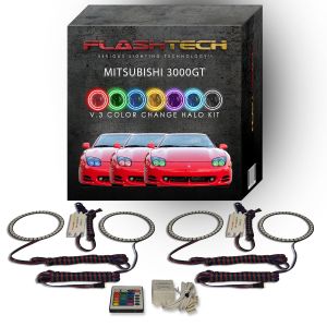 Mitsubishi 3000GT 1994-1998 V.3 Fusion Color Change LED Halo Headlight Kit with IR Remote