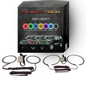 Jeep Liberty V.3 Fusion Color Change LED Halo Headlight Kit 2008-2013